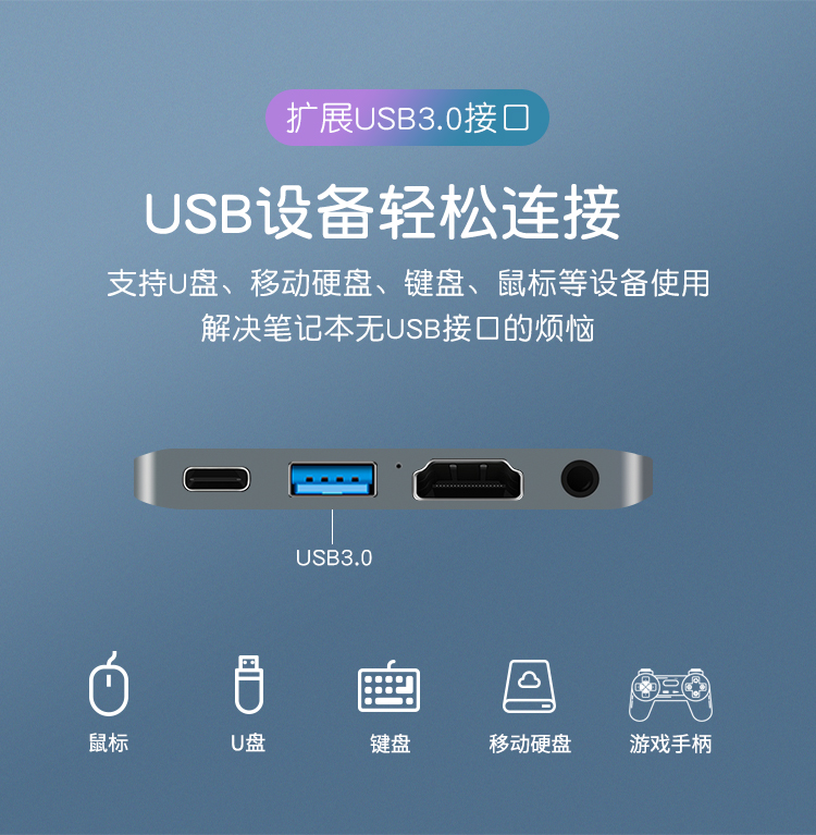 USB-C迷你四合一转换器