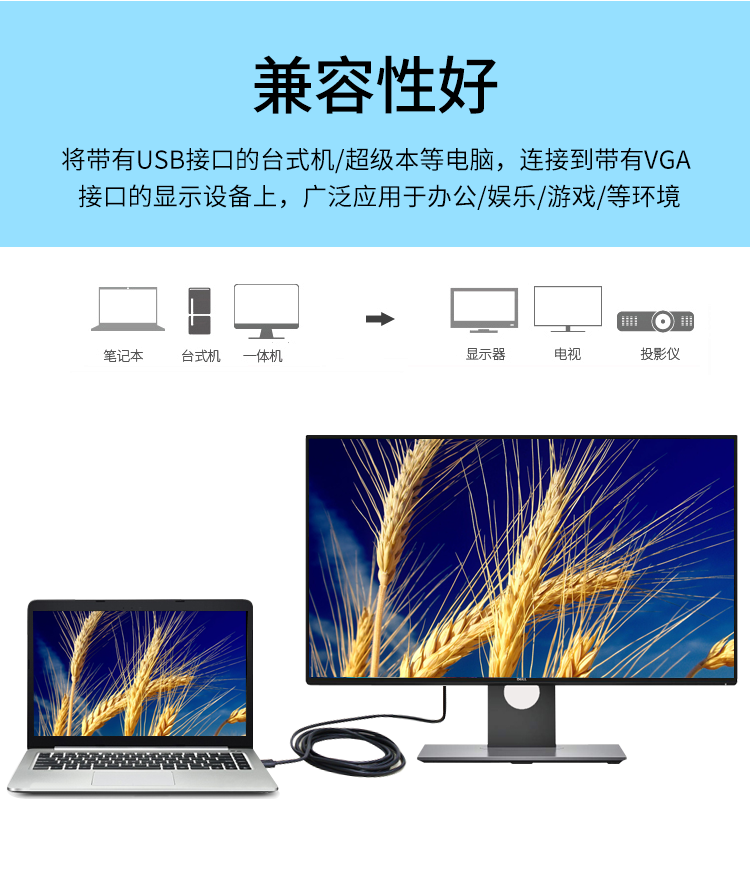 USB3.0 to VGA video conversion cable